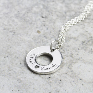 Engraved Washer Necklace