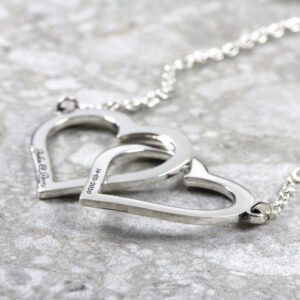 Custom Necklace Interlinked Open Heart Necklace Silvery Jewellery Australia
