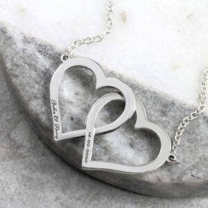 Personalised Necklace Interlinked Open Heart Necklace Australia
