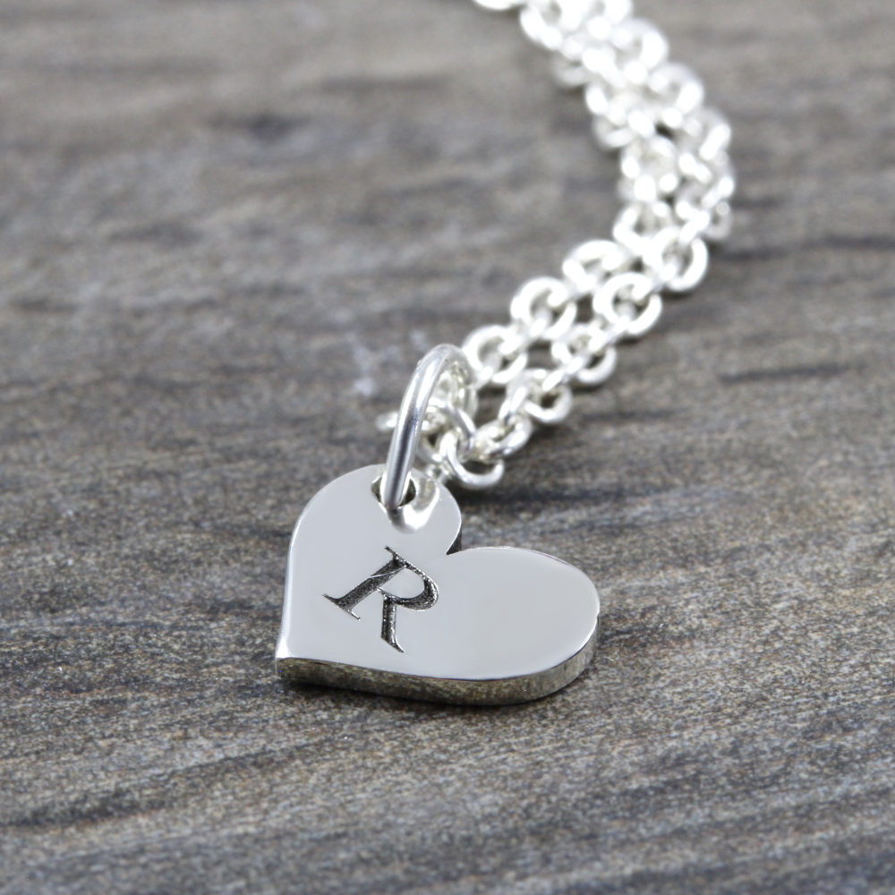 Custom Necklace Initial Heart Necklace Silvery Jewellery Australia