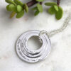 Engraved family name necklace