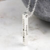 Personalised Necklace Four Sided Personalised Bar Necklace Silvery Jewellery Australia