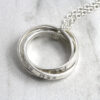Personalised Necklace Handcrafted Necklace Triple Family Ring Necklace Silvery Jewellery Australia