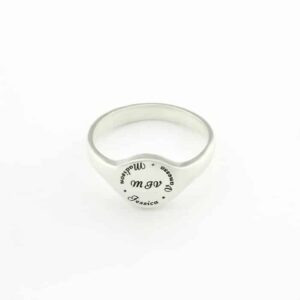 Personalised Ring Engraved Ring Signet Ring by Silvery Jewellery Australia