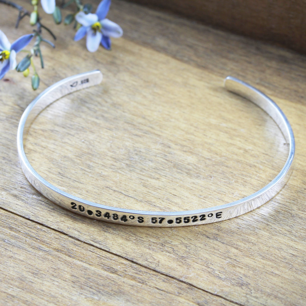 Personalised on sale silver bangles