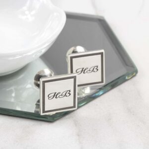 SQUARE ETCHED CUFFLINKS