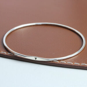 Sterling Silver Initial Bangle