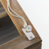 initial tag and birthstone heart necklace
