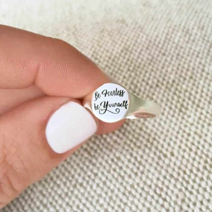 Personalised Ring Engraved Ring 925 Sterling Silver Ring Inspirational Signet Ring By Silvery Jewellery Australia