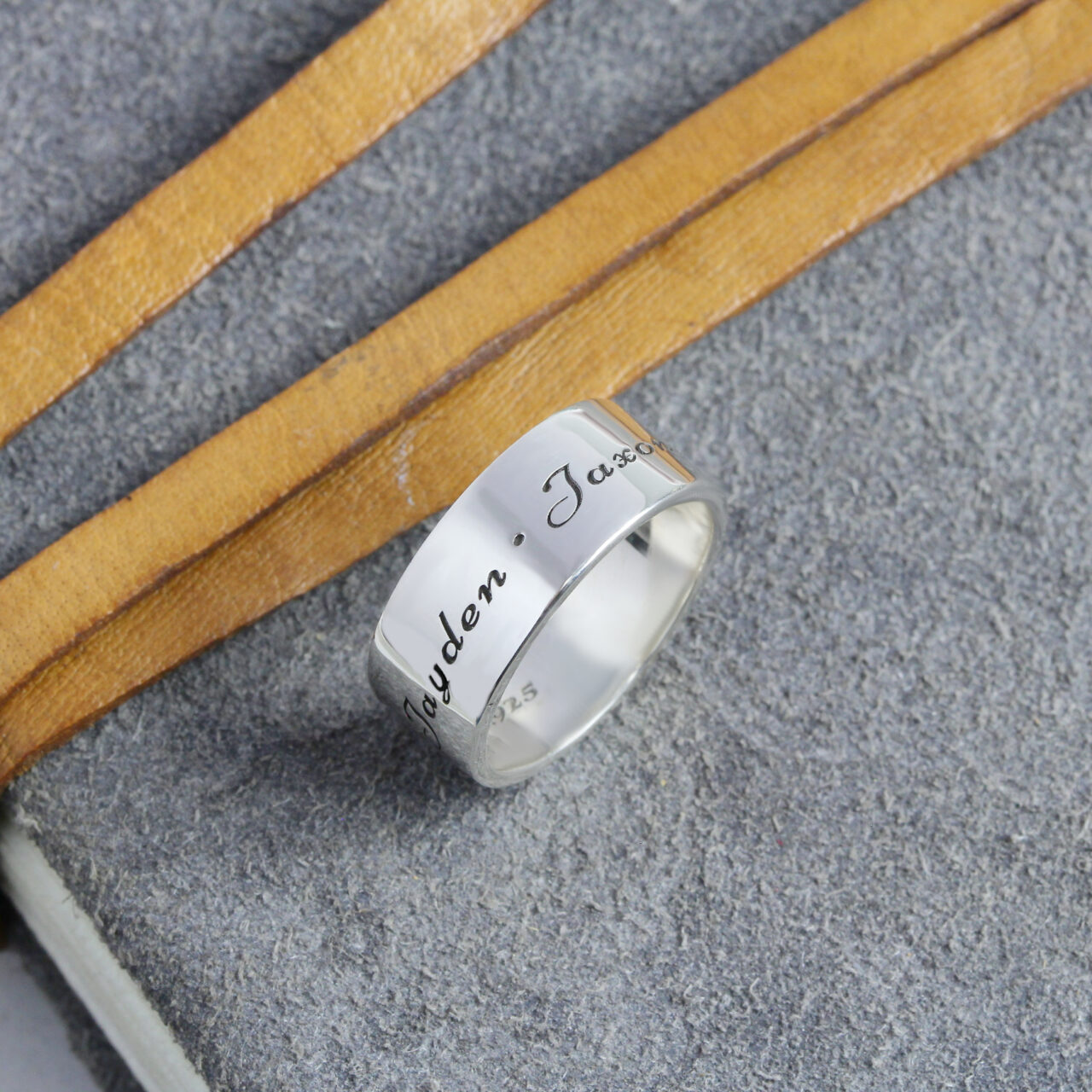 Engraved Plain Band 8mm | Fast Delivery Crafted by Silvery