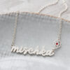name flower connector necklace