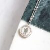 St Christopher Coin Dewdrop Necklace