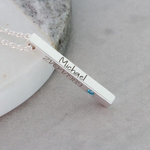 Four sided bar necklace