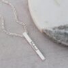 engraved-four-sided-bar necklace with birthstones