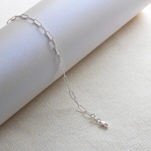 Dainty Pavé Paper Clip Bracelet