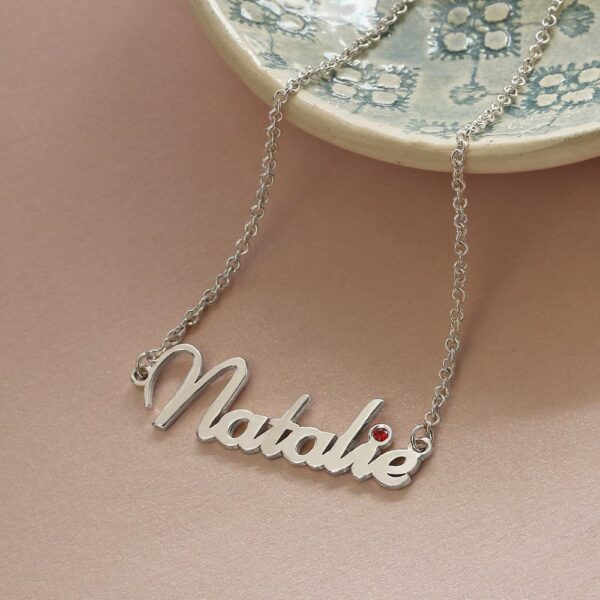BIRTHSTONE NAME NECKLACE