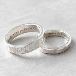 Couples Ring Hammered Texture Set