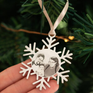 Engraved Photo Christmas Tree Ornament