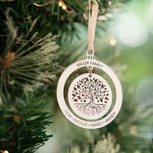 Personalised Family Tree Christmas Tree Ornament