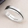 Men Infinite Ring engraved in silver by silvery jewellery close up