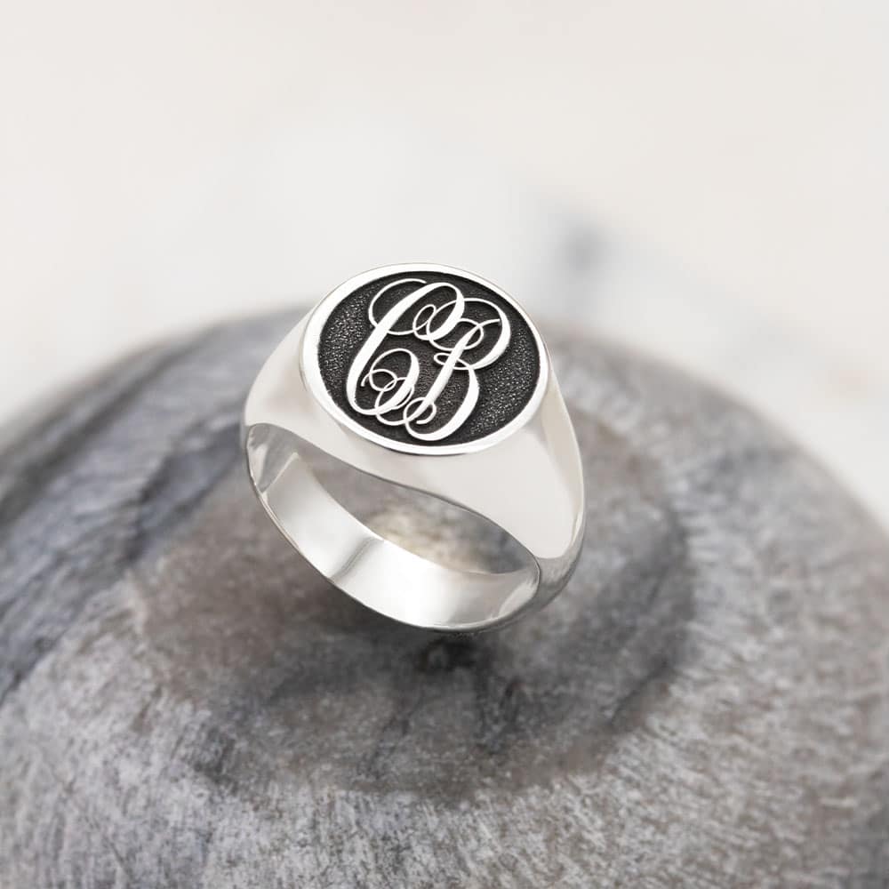 Signet Ring with Initials in Australia by Silvery Jewellery in Australia