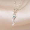 Dainty Heart Birthstone Key Necklace - Image 2