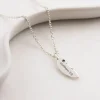 Personalised Feather Birthstone Necklace - Image 2