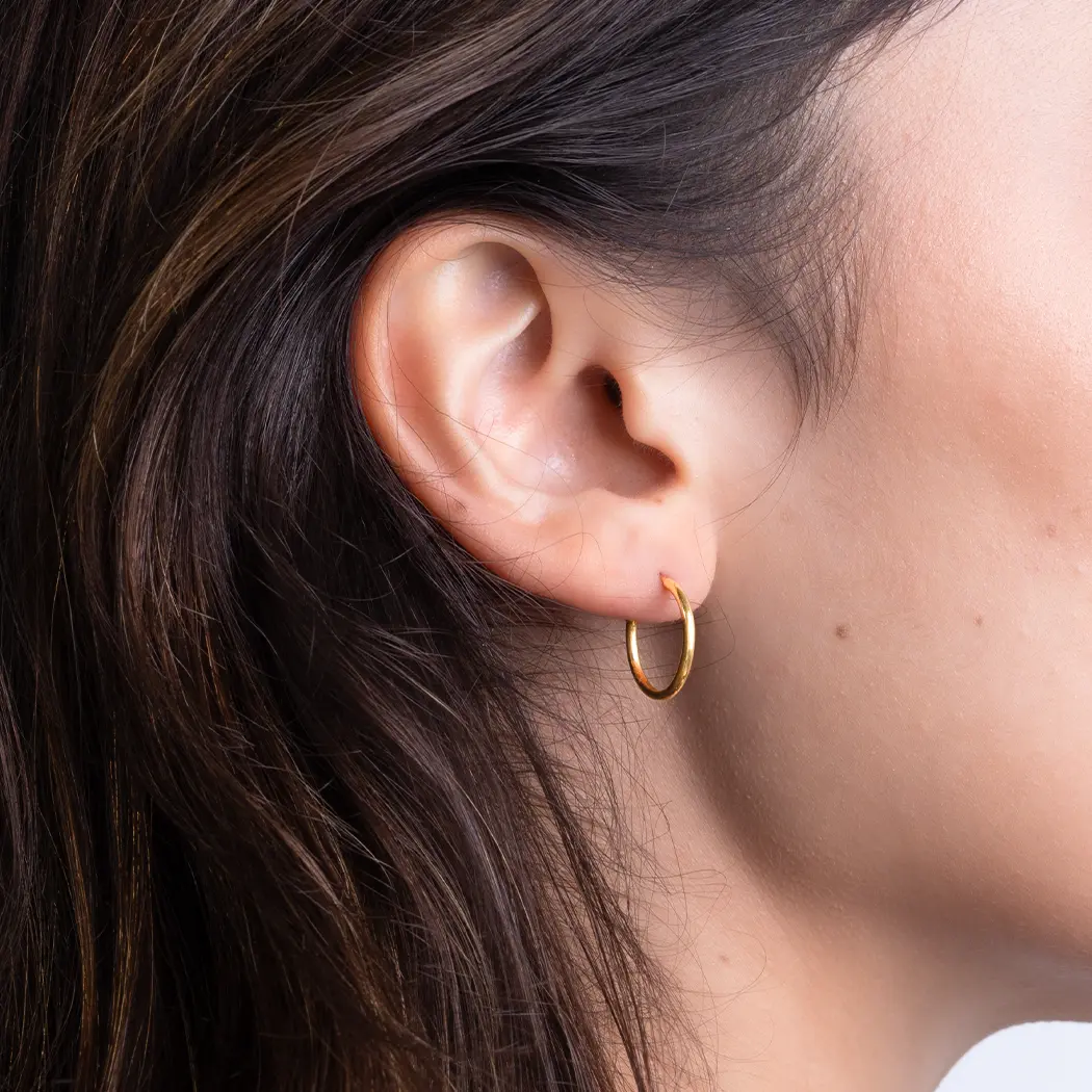 14mm Huggie Hoop Earrings - Image 4
