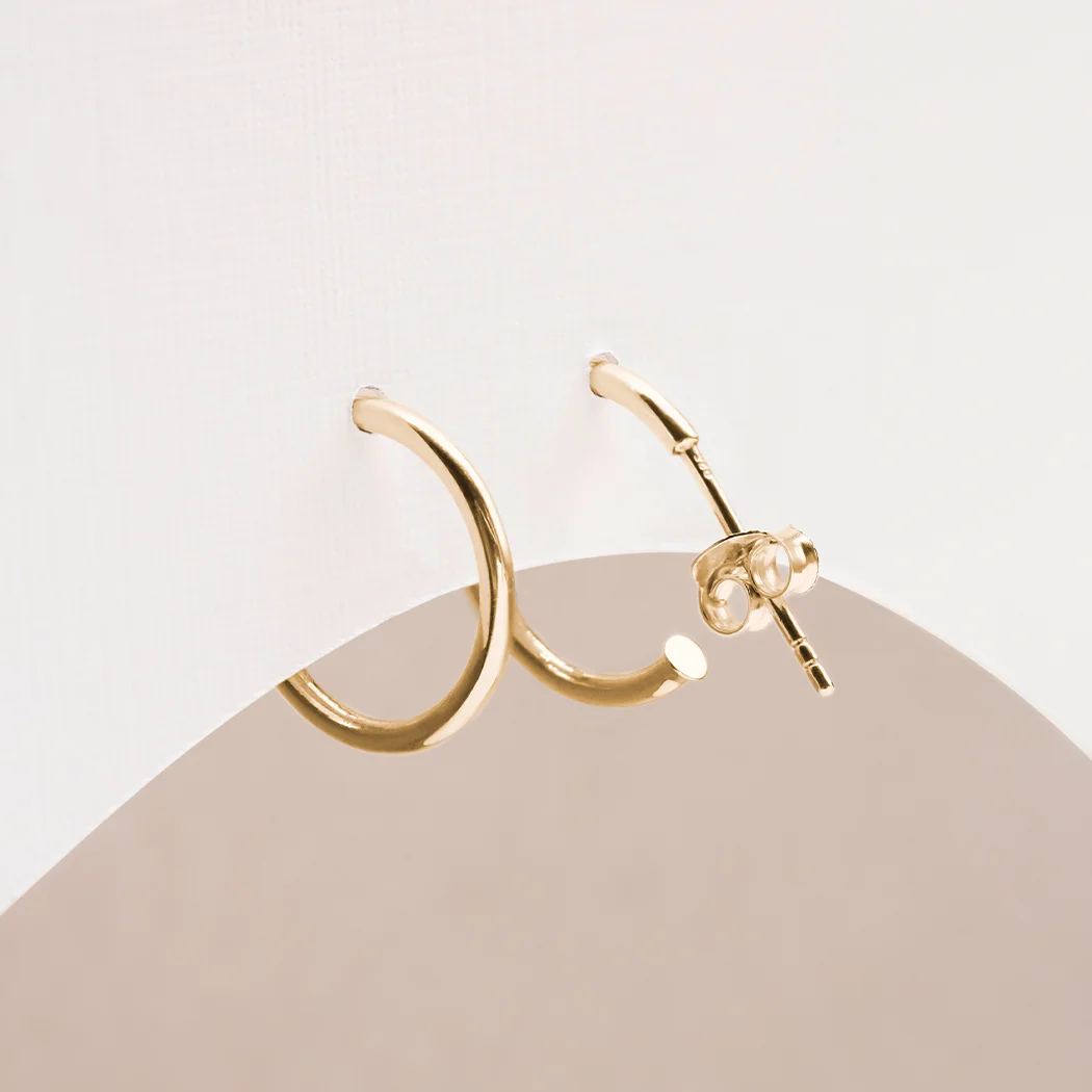 14mm Huggie Hoop Earrings - Image 3