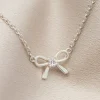 Birthstone Bow Connector Necklace
