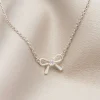 Birthstone Bow Connector Necklace - Image 2