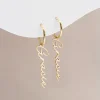 Name Pendant Huggie Hoop Earrings