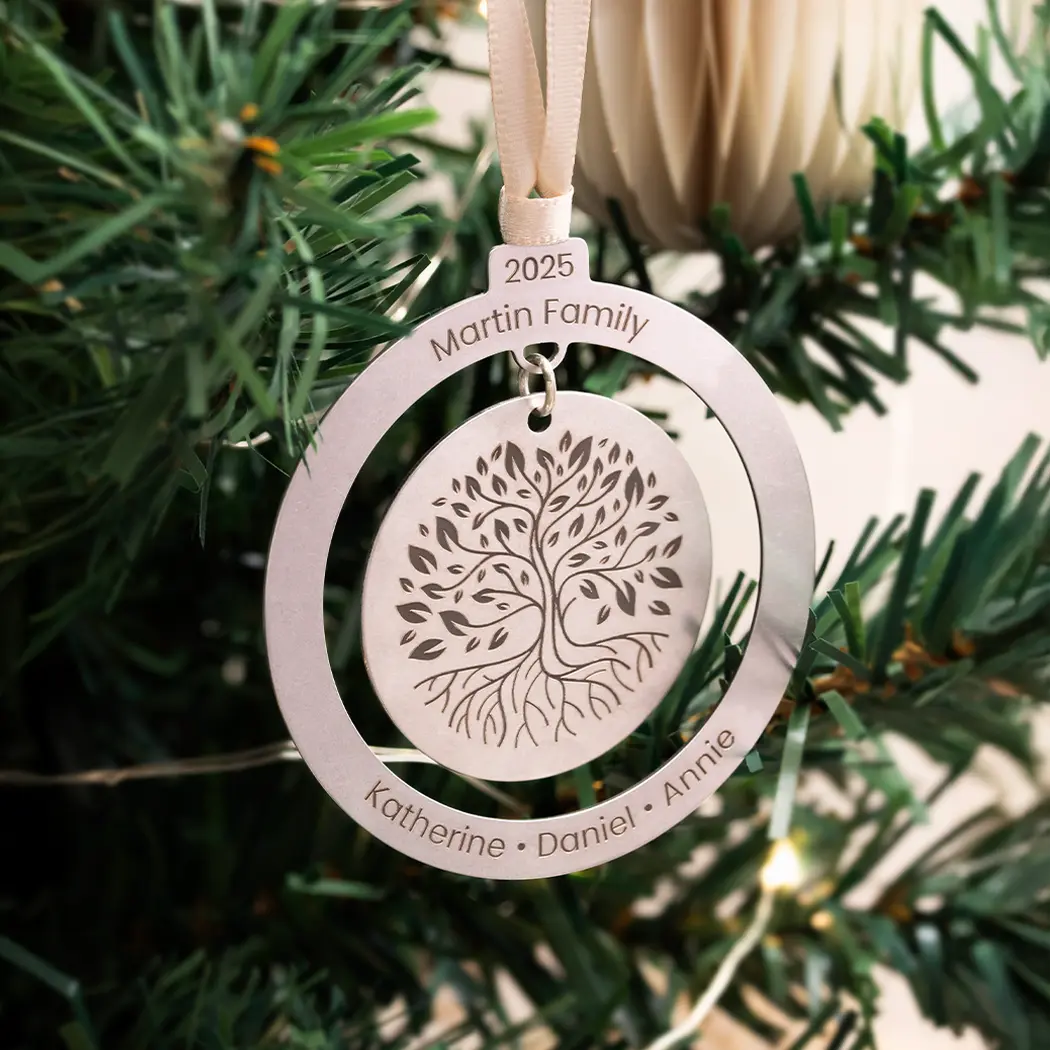 Personalised Family Tree Christmas Tree Ornament
