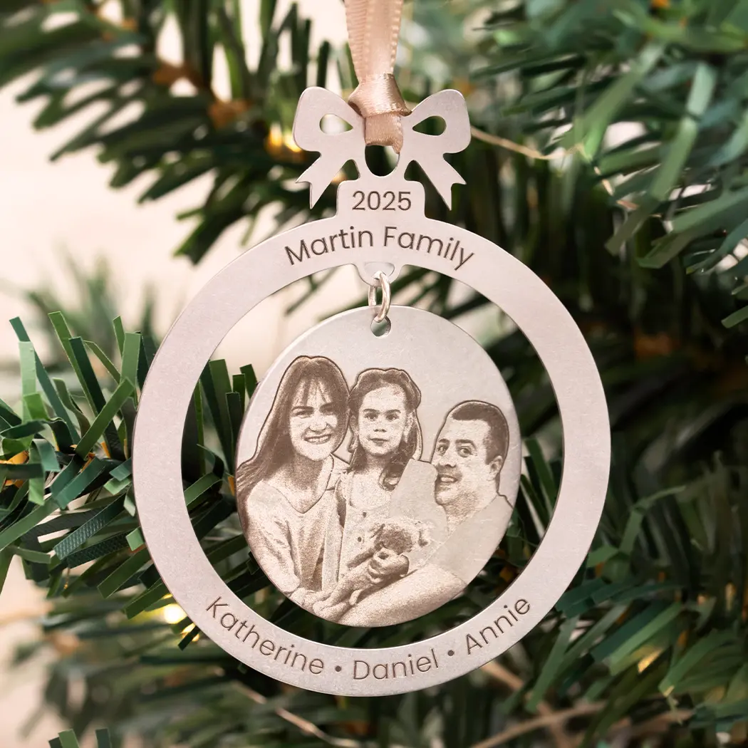 Photo Engraved Christmas Tree Ornament