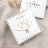Initial Teardrop Birthstone Necklace & Teardrop Birthstone Huggie Hoop Earrings - Image 3