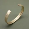 Bold Hammered Brass Cuff Bangle - Image 2