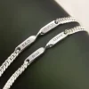 Men's Engraved Twisted Bar Bracelet - Image 2