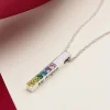Personalised Four Sided Birthstone Bar Necklace